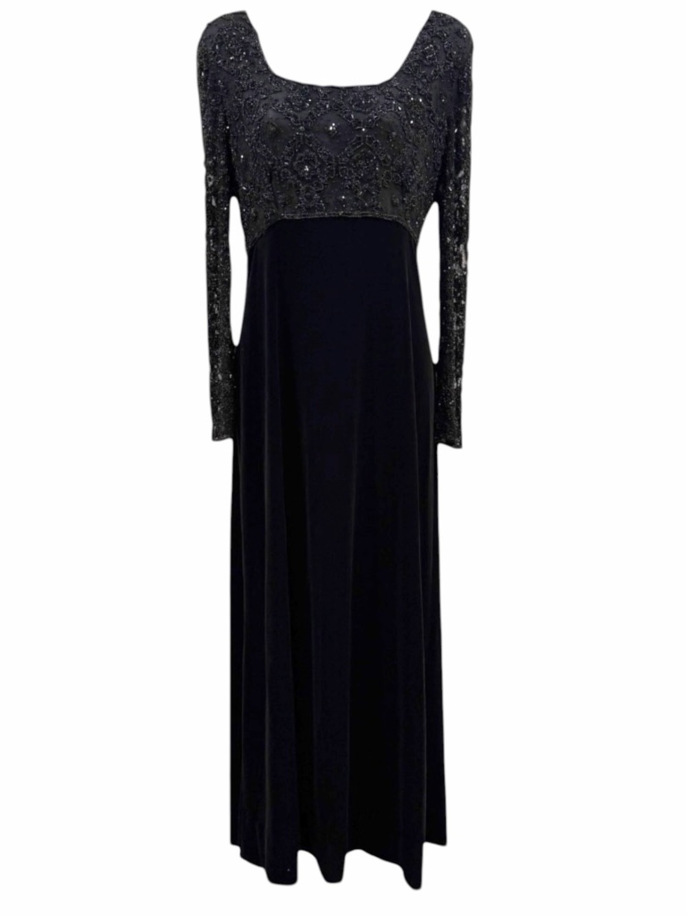 Vintage Stenay Embellished Velour Evening Gown